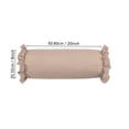 thumbnail image 3 of Striped Bolster Pillow with Ruffled Edges - Soft Cylindrical Neck Roll for Bed and Sofa Decorative Lumbar Support Cushion for Sleeping Relaxing Reading, 3 of 5