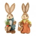 thumbnail image 1 of 2x Figuras de primavera Adornos de conejito de Pascua Esculturas de paja artificial para estilo B, 1 of 9