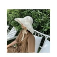 thumbnail image 4 of CoCopeanut Fashion Straw Hat Women Summer Floral Lace Beach Hat Holiday Sun Visor Strap Adjustable Wide Brim Floppy Hat Girl Cap Elegant, 4 of 6
