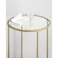 thumbnail image 4 of VASAGLE Mesa Auxiliar Redonda, Mesita de Noche de Cristal con Marco de Acero, Mesa de Centro Pequeña, para Salón, Balcón, Decorativo, Dorado y Transparente, 4 of 6