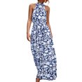 thumbnail image 2 of Robe Longue Sans Manches pour Femmes Robe Col Halter Robe d'Été de Plage Décontractée Ample, 2 of 6