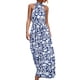 thumbnail image 4 of Print Pattern Long Dress, Skin Friendly Summer Long Dress Elastic Casual Halter Neck Loose For Party For Female ANGGREK AH2909, 4 of 6