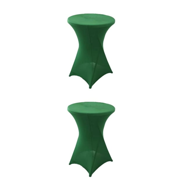 kurtrusly Polyester Hotel Wedding Party Table Cover Stretch Round Tablecloth For Easy Care Versatile Easy Wash green 2Set