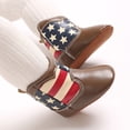 thumbnail image 2 of Emy Dola Unisex Baby PU Leather Cowboy Boots Newborn Boys Girls Soft Sole Non-Slip Western Bootie 0-18 Months Crib Shoes 4th Of July, 2 of 6