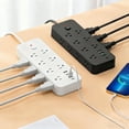 thumbnail image 6 of Power Strip Surge Protector (1875W), 14 Outlets w/ 3 USB A & 1 USB C Port, 9.8ft Long Flat Plug Extension Cord w/ Overload Protection, Wall Mount, Desktop Charging Station for Home Office Dorm, White, 6 of 9