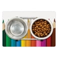 thumbnail image 1 of School Pet Mat for Food and Water, Creativity Themed Children Colorful Pencils for Painting Macro Photography Print, Non-Slip Rubber Mat for Dogs and Cats, 18" X 12", by Ambesonne, 1 of 2