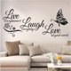 thumbnail image 2 of 18 decoraciones de bricolaje de mariposas 3D y 1 calcomanía de arte de pared, calcomanía de pared para el hogar Love Laugh Live, juego de calcomanías para el dormitorio, bricolaje para el hogar,, 2 of 4