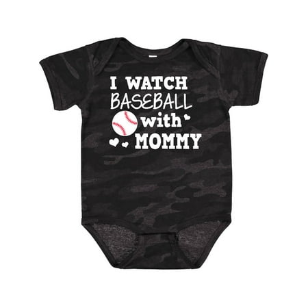 

Inktastic I Watch Baseball with My Mommy Gift Baby Boy or Baby Girl Bodysuit