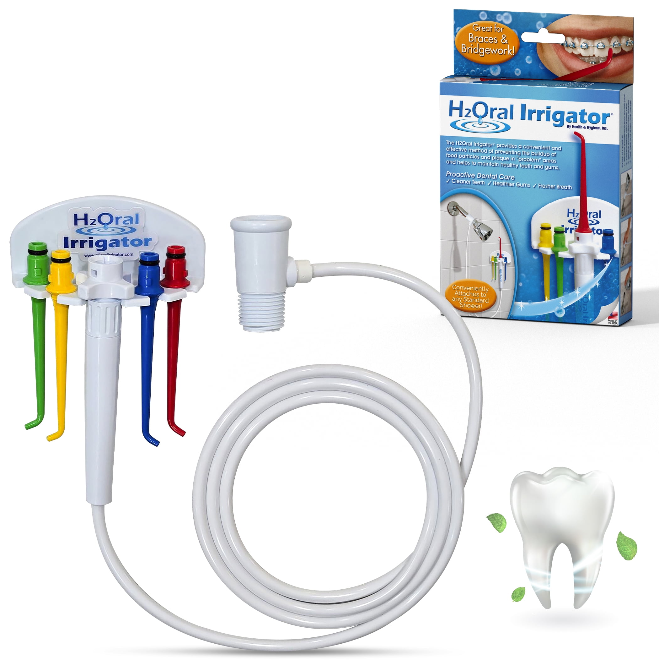 H2Oral Irrigator, Advanced Shower Water Flosser for Healthy Teeth and Gums
