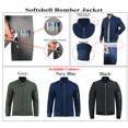 thumbnail image 2 of Men's Bomber Jacket Lightweight Softshell Warm Backed Woven Fabric Classic Look Fashion Jacket Navy Blue-42-L, 2 of 8