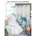 thumbnail image 4 of No Hook Cloth Fabric Shower Curtain with Snap in Liner, Sea Turtle Octopus Waterproof Shower Curtains Set with See Through Top Window, Coastal Coral Summer Ocean Beige Bath Curtains Shower 72"x72", 4 of 6