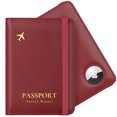 thumbnail image 1 of Funda para pasaporte Stouchi AirTag con RFID para mujer, piel roja, 1 of 7