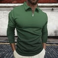 thumbnail image 1 of Blusa y camisa de manga larga con cuello vuelto para hombre, jersey con cremallera, color liso, solapa, blusa de manga larga con cuello vuelto, blusa para hombre, blusa de poliéster, 1 of 5