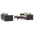 thumbnail image 2 of Ergode Convene 5 Piece Set Outdoor Patio with Fire Pit - Espresso Beige, 2 of 5