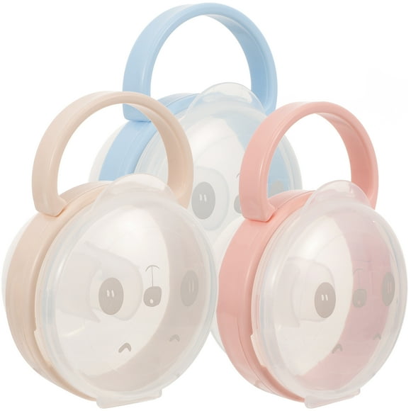 Caja de almacenamiento portátil para chupetes de 3 piezas, estuche de almacenamiento para chupetes de bebé, suministros diarios para bebés