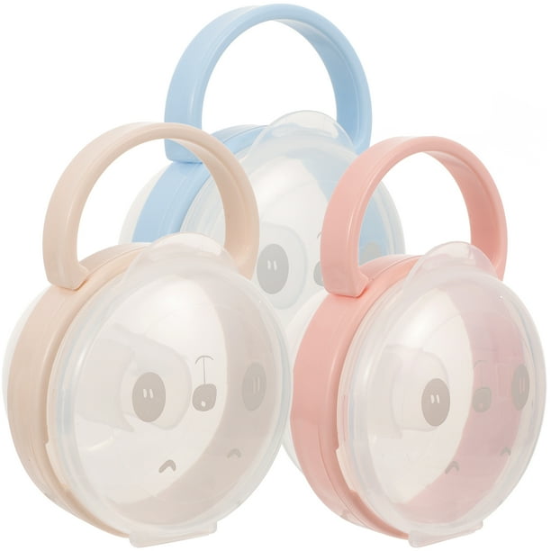 Caja de almacenamiento portátil para chupetes de 3 piezas, estuche de almacenamiento para chupetes de bebé, suministros diarios para bebés