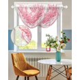 thumbnail image 3 of Eucalyptus Pink Sheer Waterfall Valance Curtains for Window, Vintage Bottle Succulents Flower Stripes Rod Pocket Sheer Topper Swag Curtains for Living Room, Kitchen 38.5"W x 47.2"L, 1 Panel, 3 of 7