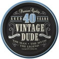 thumbnail image 2 of Vintage Dude 40th Birthday Edible Cake Topper – Multi-Color, Custom Text Available? 2 of 6