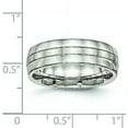 thumbnail image 6 of Chisel Stainless Steel Brushed and Polished 6.7mm Grooved Band - Ring Size 9.0, 6 of 8