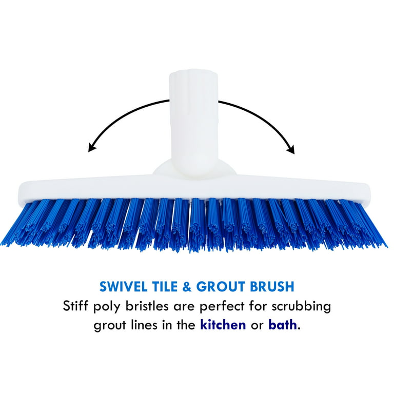 ITTAR Grout Brush with Long Handle, V-Shape Stiff Bristles Grout Cleaning  Brush