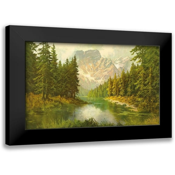 Bochmann, Joh. 14x10 Black Modern Framed Museum Art Print Titled - LAKE PRAGSER