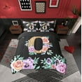 thumbnail image 2 of Erosebridal Kawaii Initial Letter Bedding, Monogrammed O Bed in a Bag, Vintage Flower Reversible Bed Set, Super Cozy Bedroom Decor, 7pcs, 2 of 6