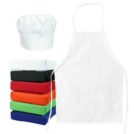 Tessa's Kitchen Club Kids -Child's Chef Hat Apron Set, Kids Size, Children's Kitchen Cooking and Baking Wear Kit for those Chefs in Training (Med 6-12 Years, (Best Blue Apron Deals)