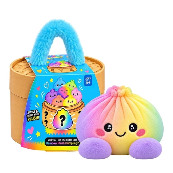 Crazy Fun RMS 2026 Rainbow Plush Dumpling Squishy, Slow Rising Kawaii Squeeze Fidget Toy, Soft Sensory Stress Relief Toy for Kids & Adults