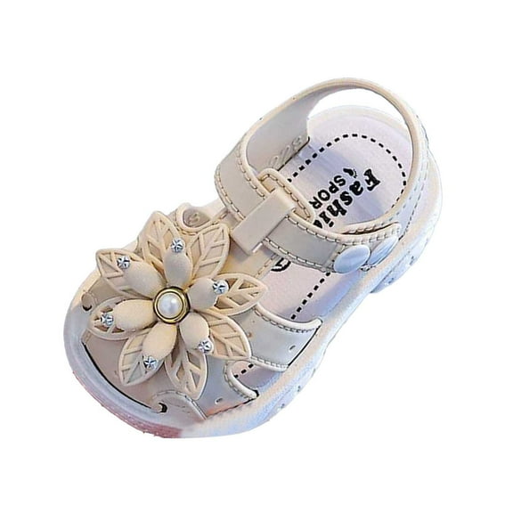 MEZZALL Breathable Girls Sandals Flower Bowknot Wedding Dress Shoes For Toddler Lightweight Comfortable Casual Outdoor Summer Play Shoes For Infants Footwear Birthday / 15-18Months