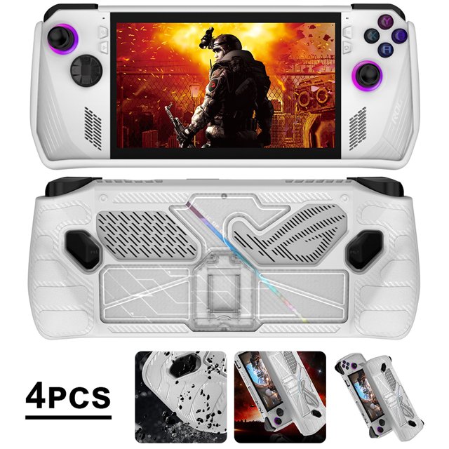 Funda para Consola Juegos Con Soporte Protectora Rog Ally () Color Blanco 4 Uds.