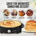 thumbnail image 5 of OVENTE Electric Crepe Maker and Pancake Griddle Cooktop with 12" Nonstick Hot Plate, Black CRM1122B, 5 of 7