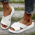 thumbnail image 3 of Women Cross Strap Sandals Slip On Slippers Platform Mules Summer Slides Shoes Size, 3 of 5