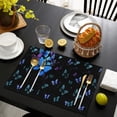 thumbnail image 4 of Black Butterfly Pattern Summer Placemats Table Placemats Set Of 4-Linen Kitchen Washable Placemats Table Mats 11.8"x17.7" Non-Slip Heat Resistant, 4 of 6