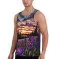 thumbnail image 2 of Fuzoiu Starry Night Purple Irises Print Men's Workout Tank Tops,Sleeveless Gym Shirt Quick Dry,Fitness Bodybuilding T-Shirt,Muscle Athletic Workout Tee-3X-Large, 2 of 7