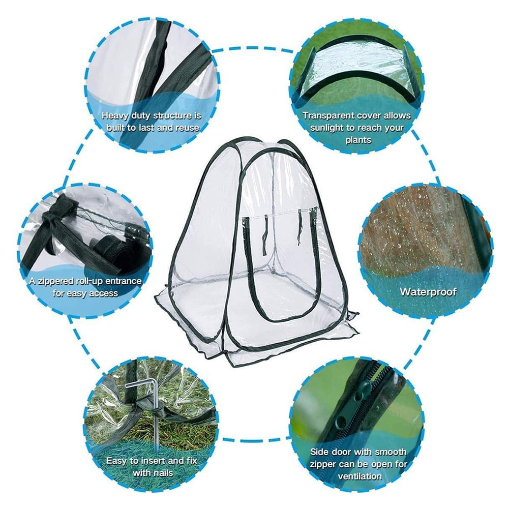 -Up Small Greenhouse for Outdoor Indoor Plant; Portable Mini Greenhouse Tent