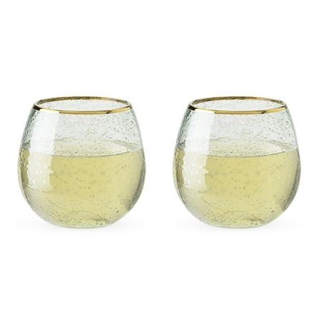 Twine Garden Party: Gold Rim Bubble Wine Glass Set