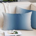 thumbnail image 2 of Navy Blue Grey Ombre Throw Pillow Covers, Farmhouse Gradient Minimalist Soft Breathable Pillow Cases with Invisible Zipper for Sleeping, Small Pillowcases for Couch Bed Sofa Chair 16x24 Inches, 2 of 9