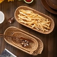 thumbnail image 4 of 2 Pcs Hand Woven Rattan Oval Basket Fruit Dessert Serving Platter for Dinner Party Decoration Plate Afternoon Tea Fruit Trays, 4 of 8
