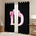 thumbnail image 2 of Erosebridal Pink Bows Alphabet D Black Out Curtains,Girl Personalized Gifts Curtains Pack of 2 (42x63 Each) For Teens, 2 of 7