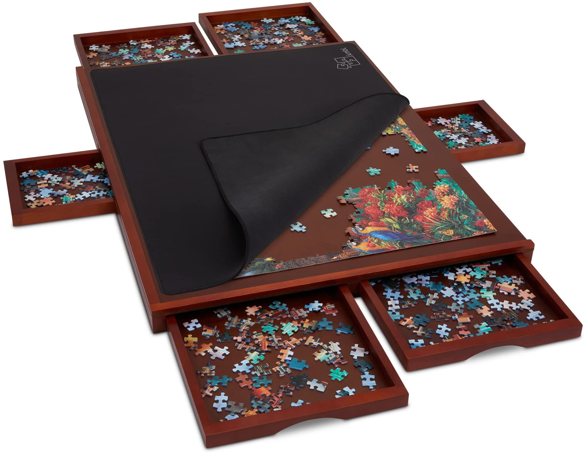 Jumbl 1000 Piece Puzzle Board w/Mat, 23” x 31” Wooden Jigsaw Puzzle