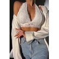thumbnail image 1 of Women's White Lace Crochet Halter Neck Bralette, 1 of 4