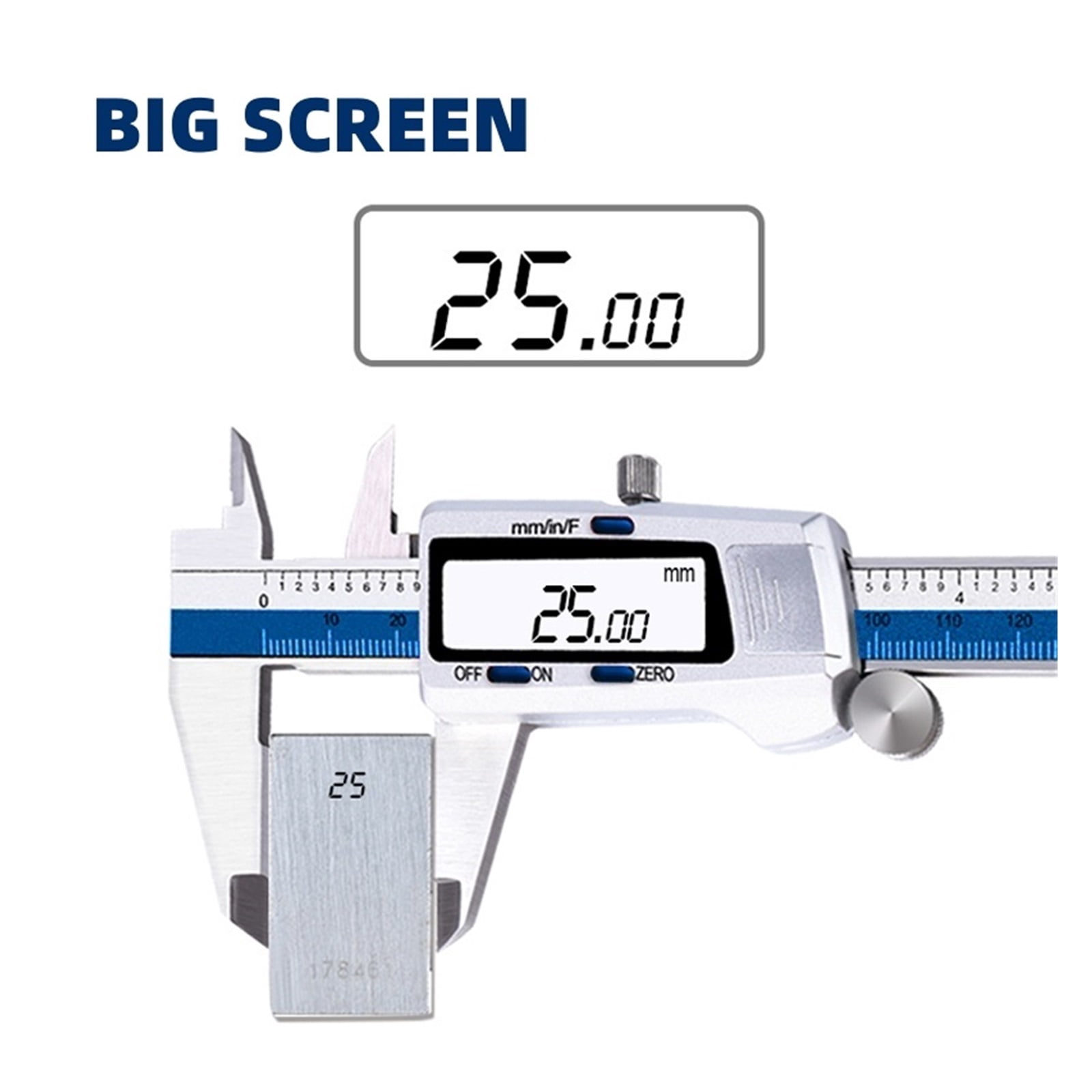 ET52 150mm 6-Inch Digital Caliper 0.01mm High-Precision Stainless Steel Caliper Electronic Vernier Fraction/mm/Inch Display