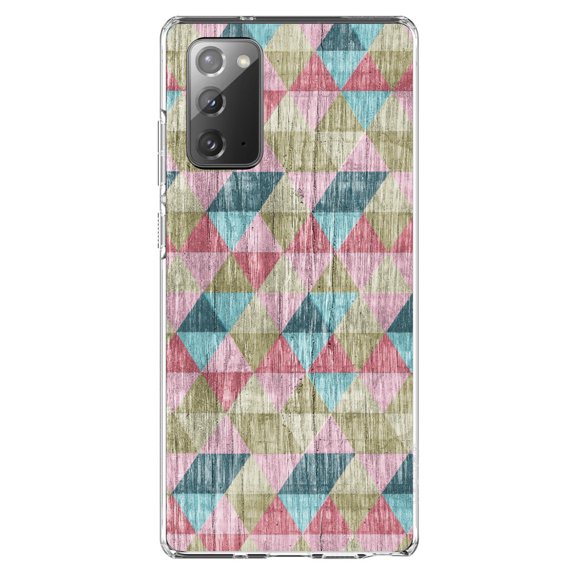 DistinctInk Clear Shockproof Hybrid Case for Galaxy Note 20 ULTRA (6.9" Screen) - TPU Bumper, Acrylic Back, Tempered Glass Screen Protector - Multi Color Rainbow Wood Print - Printed Wood Image