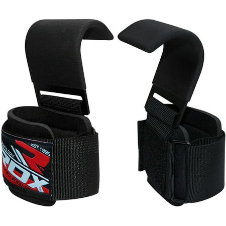 RDX Pro Gym Weight Lifting Hook With Wrist Strap