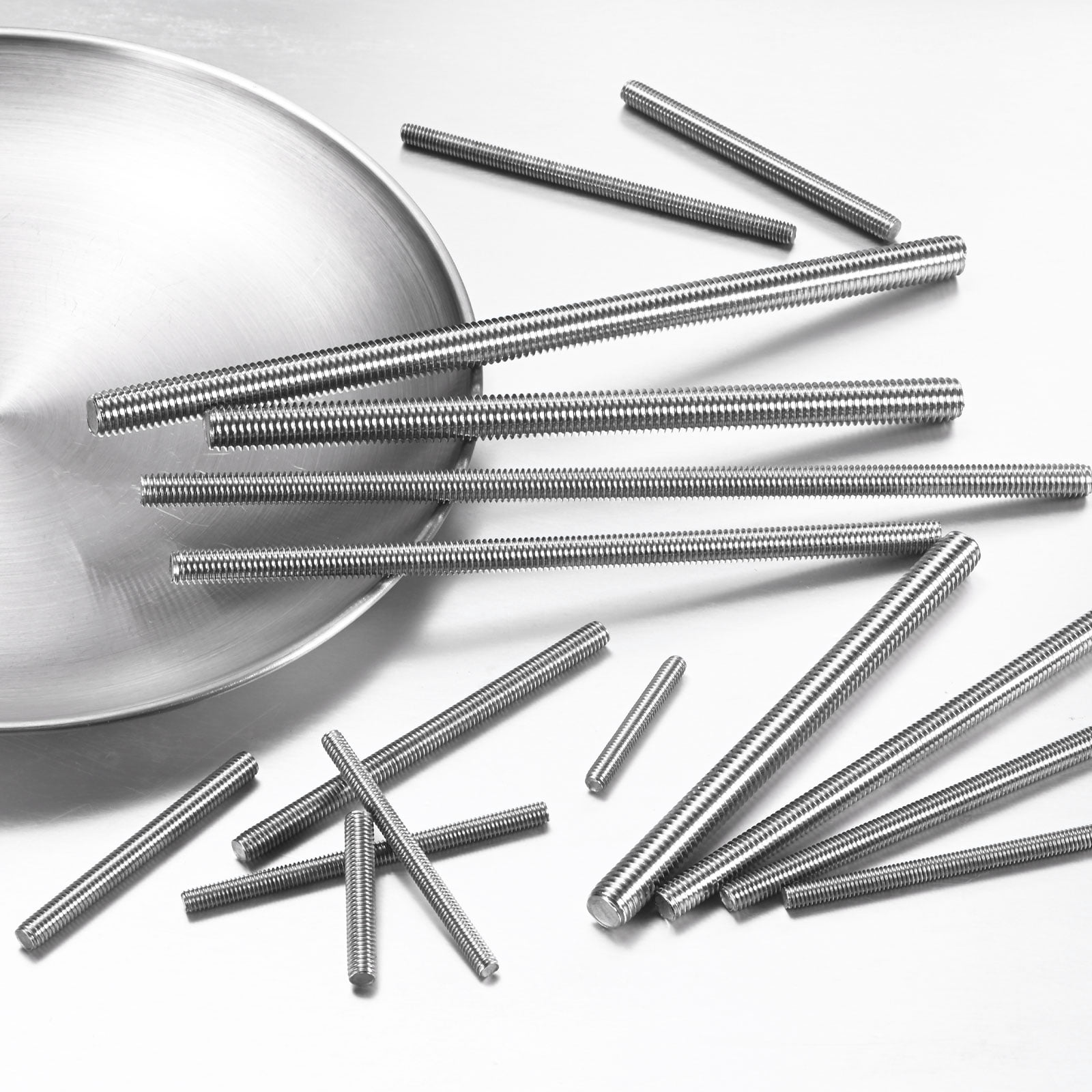 Uxcell 4-Pack Fully Threaded Rod, M8x300mm 304 Stainless Steel Right Hand Thread Bar Studs