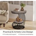 thumbnail image 6 of 19.69'' X 24.8'' Round End Table 2-Tier Storage Shelf Faux Marble Top Arc-Shaped Frame Accent Table Nightstand Gray And Black 2-Piece Set For Living Room Bedroom, 6 of 8