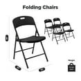 thumbnail image 2 of Creative Outdoor Portable Plastic Folding Chairs 4 Pack 500-lb Capacity Outdoor Chair, Black, 2 of 4