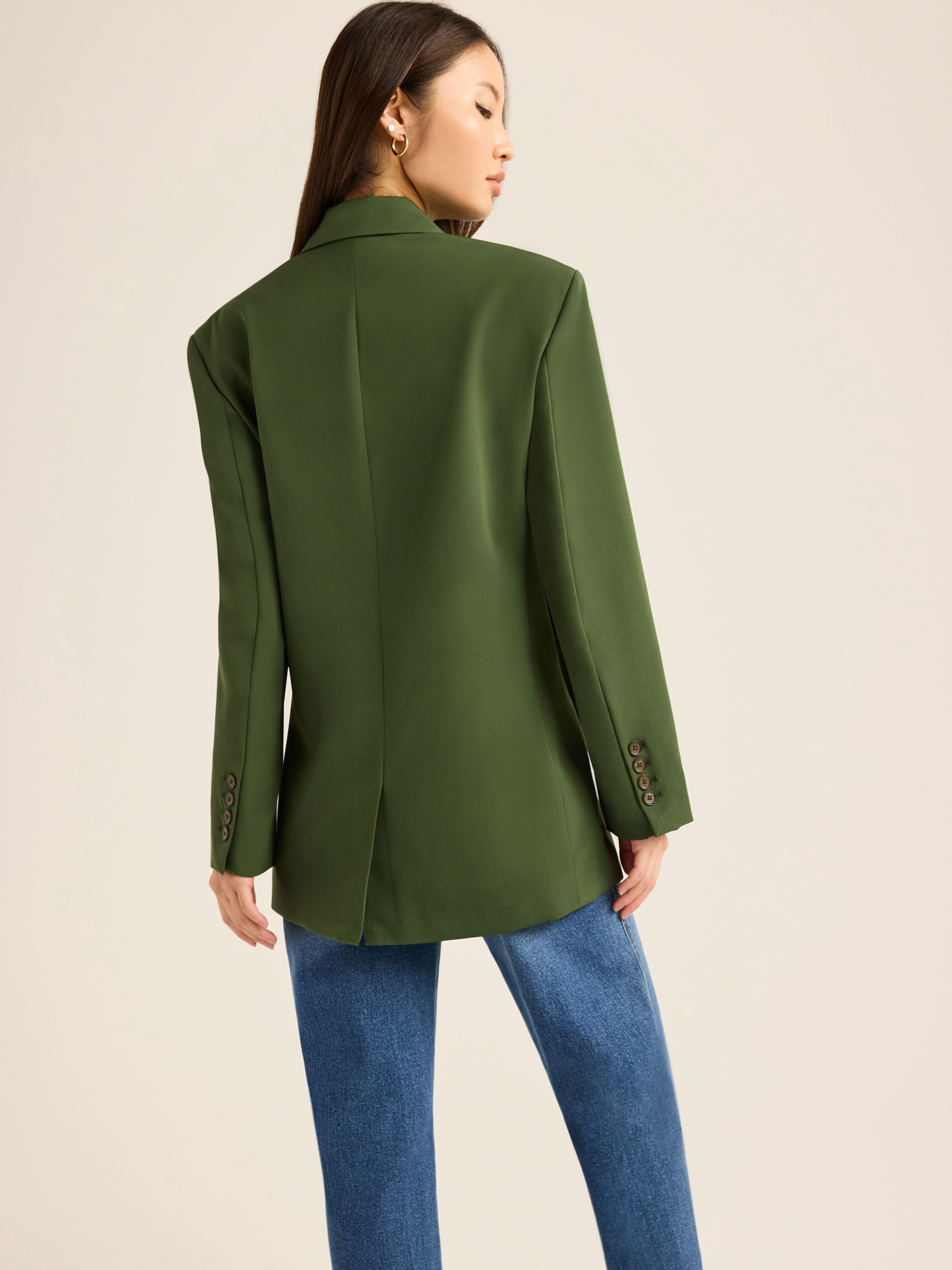 Scoop Women's and Women's Plus Crepe Slouchy Double Breasted Blazer, Sizes XS-4X