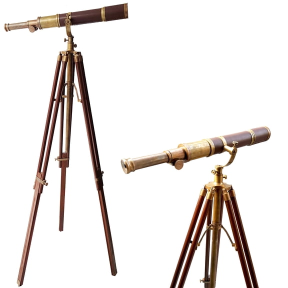 Handicraft Nautical Article - collectiblesBuy Royal Vintage Moon Arc Telescope Antique Handmade Tripod Telescopes