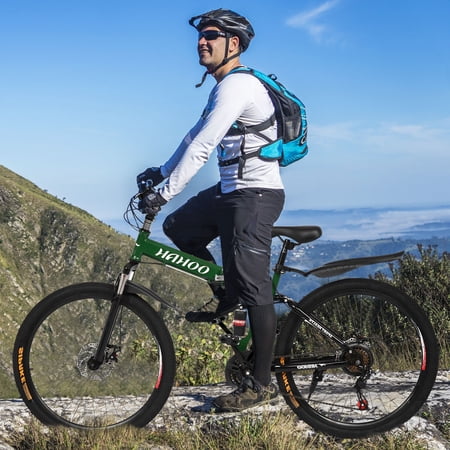 Bimoya 26 inch Folding Mountain Bikes with 21 Speed High-Carbon Steel Mountain Bicycle